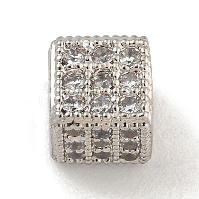 Brass Micro Pave Clear Cubic Zirconia Beads KK-G493-37C-P01-1