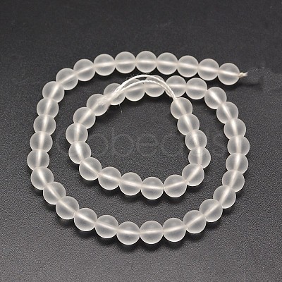 Frosted Synthetic Quartz Round Bead Strands PIEG-J002-07-4mm-1