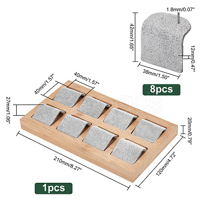 8-Grid Wood Earring Display Board EDIS-WH0016-010A-1