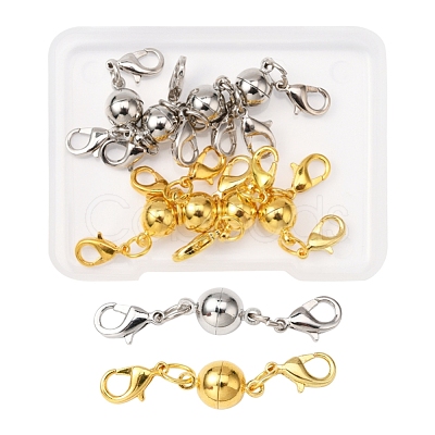 8Sets 2 Colors Eco-Friendly Brass Magnetic Clasps Converter KK-YW0001-36-FF-1