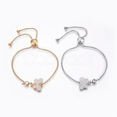 304 Stainless Steel Rhinestone Bracelets BJEW-P163-02-1