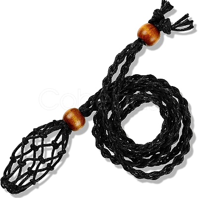 Adjustable Braided Waxed Cord Macrame Pouch Necklace Making FIND-WH0126-149B-01-1