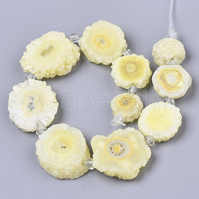 Electroplated Natural Quartz Beads Strands G-R461-04L-1