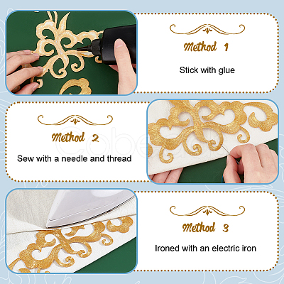 AHADERMAKER 12Pcs 6 Style Auspicious Cloud Computerized Embroidery Cloth Iron on/Sew on Patches DIY-GA0006-29-1