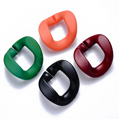 Opaque Spray Painted Acrylic Linking Rings OACR-S036-002B-I-1