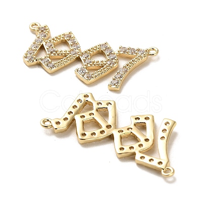 Brass Micro Pave Cubic Zirconia Pendants KK-K355-20G-1