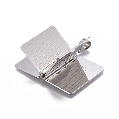 Non-Tarnish 304 Stainless Steel Book Pendants for Teachers' Day STAS-P235-10P-1