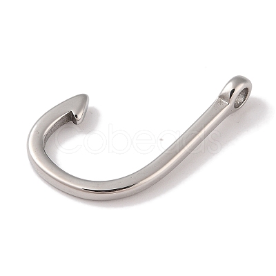 Non-Tarnish 304 Stainless Steel Hook Clasps STAS-C109-14B-P-1