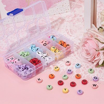 200Pcs 10 Style Opaque Acrylic Beads MACR-YW0001-44-1