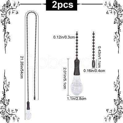 Glass Celling Fan Pull Chain Extender AJEW-WH0009-10P-1