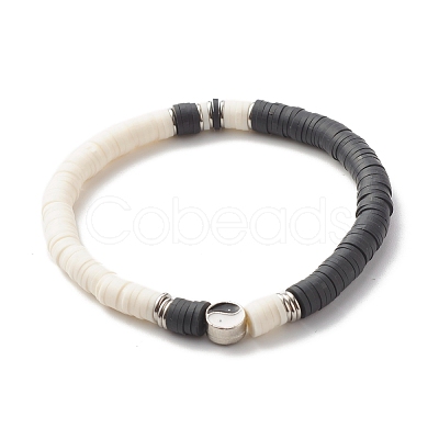 Handmade Polymer Clay Heishi Beads Stretch Bracelets Set BJEW-JB07443-1