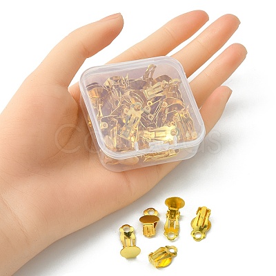 50Pcs Iron Clip-on Earring Settings IFIN-YW0001-99-1