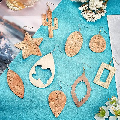 SUPERFINDINGS DIY 9 Pairs Imitation Leather Earring Making Kits DIY-FH0002-36-1