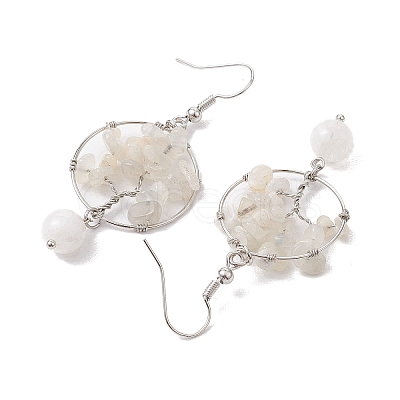 Natural Moonstone Dangle Earrings EJEW-JE05747-01-1