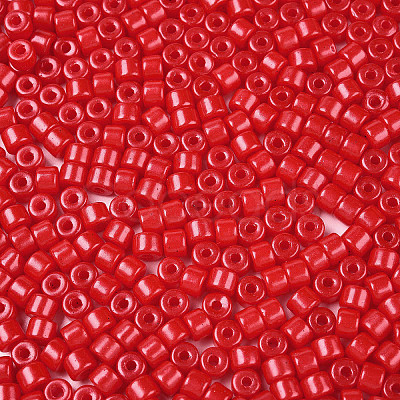 Opaque Baking Paint Glass Seed Beads SEED-T008-02K-1