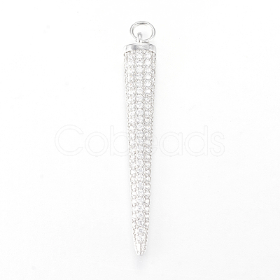 Brass Micro Pave Cubic Zirconia Pendants ZIRC-L068-50-1