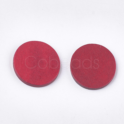 Painted Wood Cabochons WOOD-T021-17B-1