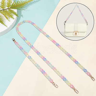 WADORN 2Pcs 2 Style Transparent Jelly Style Acrylic Curb Chain Bag Straps DIY-WR0002-48-1