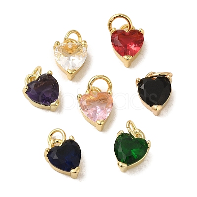 Brass Glass Charms KK-R162-062G-1