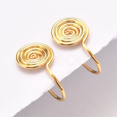 Brass Clip-on Earring Converters Findings KK-D060-03G-02-1