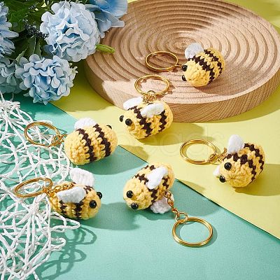 Nbeads DIY 3D Bee Charm Keychain Making Kit DIY-NB0007-27-1