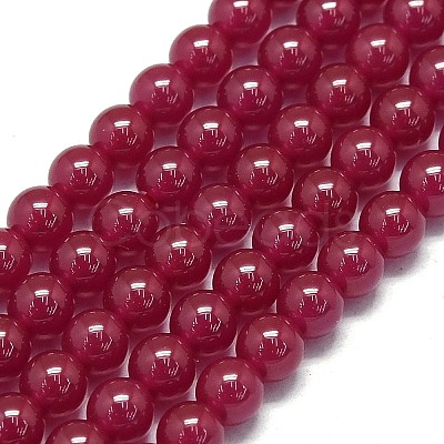 Lab Grown Red Corundum Beads Strands G-G106-P02-04-1-1