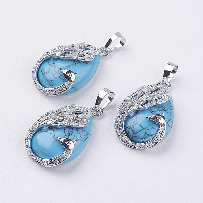 Synthetic Turquoise Pendants X-G-E442-04A-1