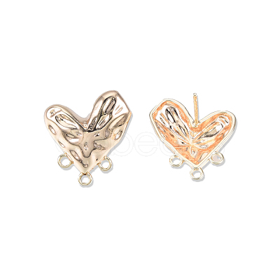 Brass Heart Stud Earring Findings KK-N232-440LG-1