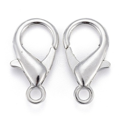 Platinum Plated Zinc Alloy Lobster Claw Clasps X-E107-1