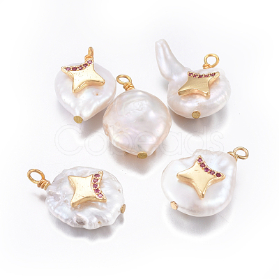 Natural Cultured Freshwater Pearl Pendants PEAR-E013-29-1