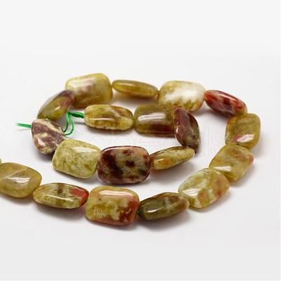 Rectangle Natural Dragon Blood Jasper Beads Strands G-K072-02D-1