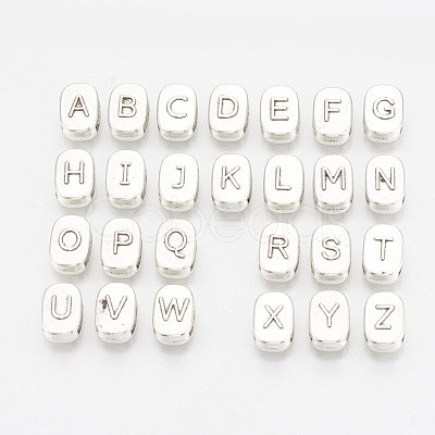 Tibetan Style Alloy Letter Slide Charms TIBEB-R067-AS-LF-1