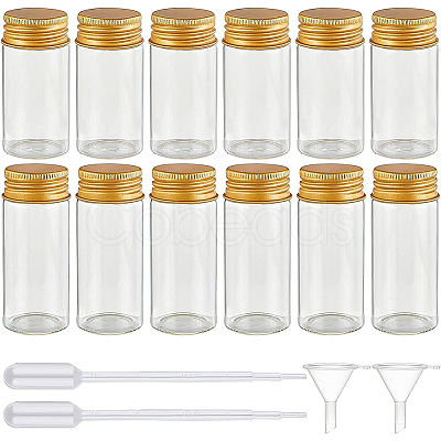 BENECREAT Round Glass Storage Containers for Cosmetic GLAA-BC0001-12B-1