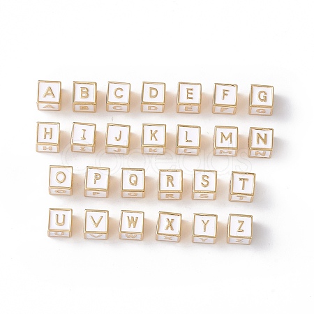 Rack Plating Brass Enamel Beads KK-B060-04G-04-1