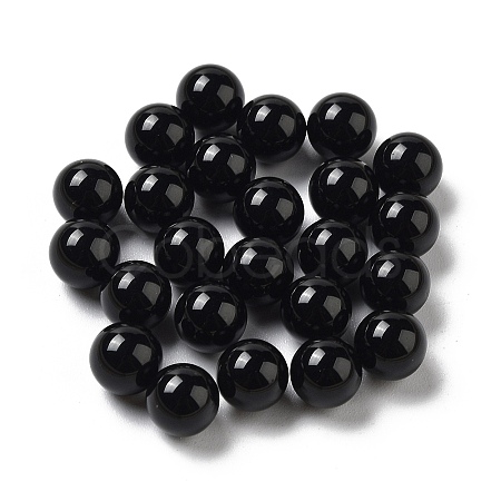 Natural Black Onyx(Dyed & Heated) Sphere Beads G-P520-18-1