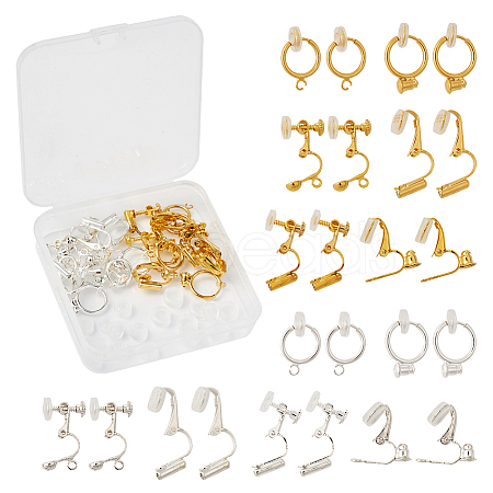 Brass Clip-on Earrings Findings KK-TA0007-66-1