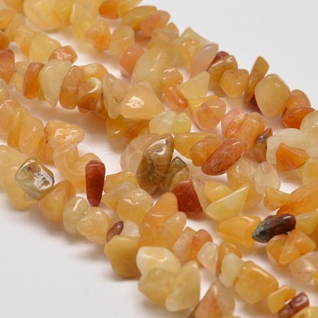 Natural Yellow Aventurine Chip Beads Strands X-G-L269-36-1