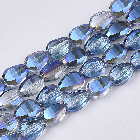 Translucent Electroplate Glass Beads Strands EGLA-T020-03B-1