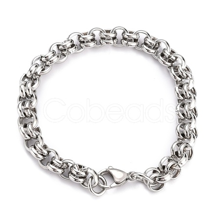 304 Stainless Steel Rolo Chain Bracelets BJEW-Z011-14P-1