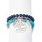 3Pcs 3 Style Synthetic Turquoise(Dyed) & Hematite Stretch Bracelets Set, Feather Shape & Word The Love Between a Grandmother and Granddaughter is Forever Charms Bracelets for Women, Inner Diameter: 2-1/8~2-1/4 inch(5.35~5.8cm), 1Pc/style