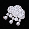 Alloy Brooches, with Plastic Imitation Pearl, Cloud, Platinum, 30x28mm