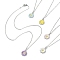 Alloy Enamel Sunflower Pendant Necklace with 304 Stainless Steel Chains, Mixed Color, 17.20~17.56 inch(43.7~44.6cm)