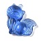 Glass Pendants, Fox Charms, Royal Blue, 36.5x34.5x12mm, Hole: 0.8mm