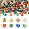 160Pcs 8 Colors Opaque Acrylic Beads, Two Tone Color, with Glitter Powder, Round, Mixed Color, 11.5x11mm, Hole: 2mm, 20pcs/color