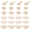 SUNNYCLUE 48Pcs 6 Styles Alloy Crystal Rhinestone Connector Charms, Heart Links, Light Gold, 10~15.5x21.5~28.5x2~3mm, Hole: 1.5~1.8mm, 8pcs/style