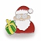 Christmas Santa Claus and Gifts Enamel Pin, Alloy Badge for Backpack Clothes, Platinum, Colorful, 29.5x30x1.6mm