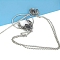 Alloy Rhinestone Hair Sticks, Hair Accessories for Woman Girls, Horns, Antique Silver, 150mm