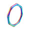 Ion Plating(IP) 201 Stainless Steel Bamboo Sticker Finger Ring for Women, Rainbow Color, US Size 7 3/4(17.9mm)