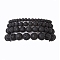 4Pcs Round Natural Lava Rock Beads Stretch Bracelets, Round, Inner Diameter: 2-1/8 inch(5.4cm), 4pcs/set