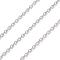 Anti-Tarnish Rhodium Plated 925 Sterling Silver Cable Chains, Soldered, Platinum, 2x1.6x0.4mm